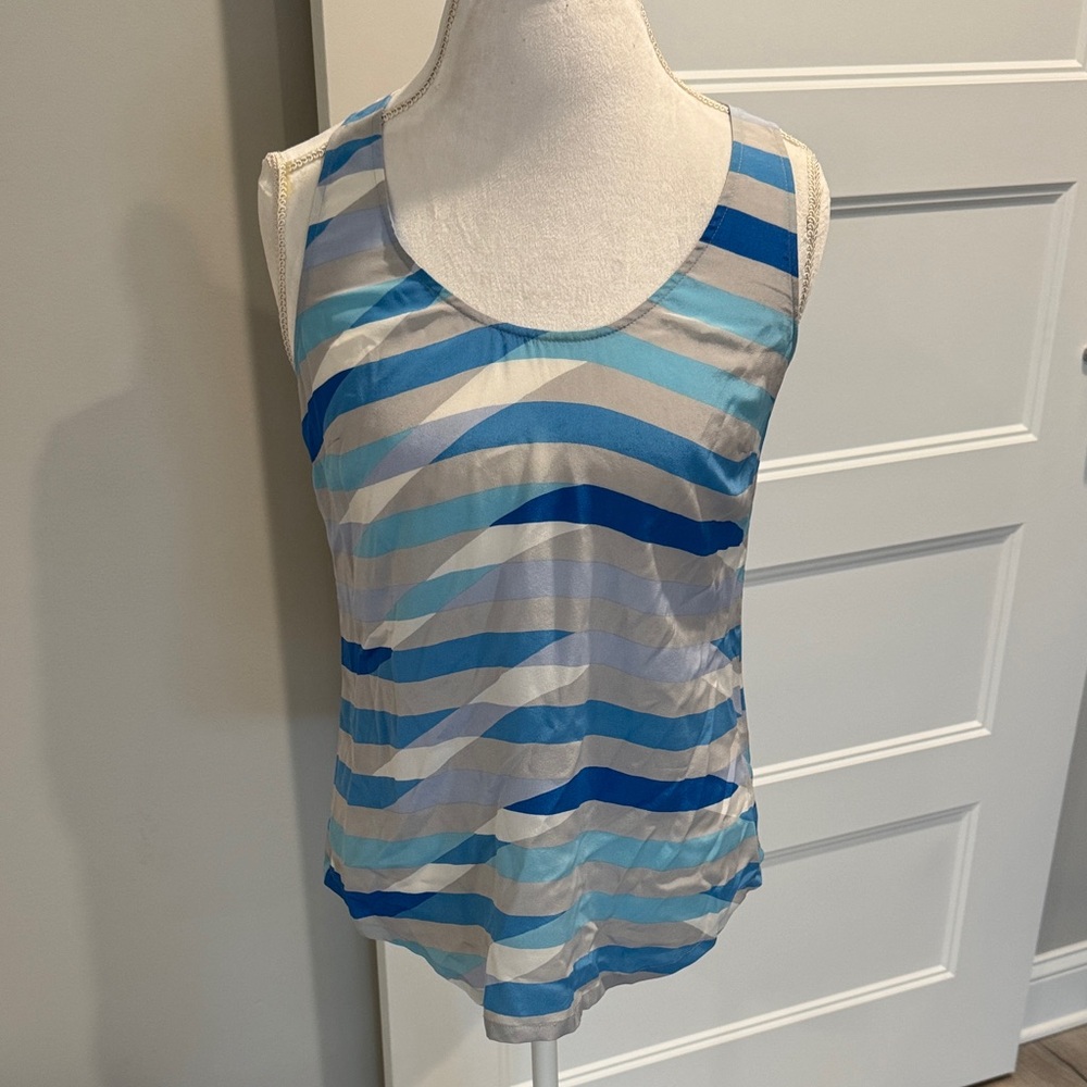 Joie Blue and White Striped Tank Top